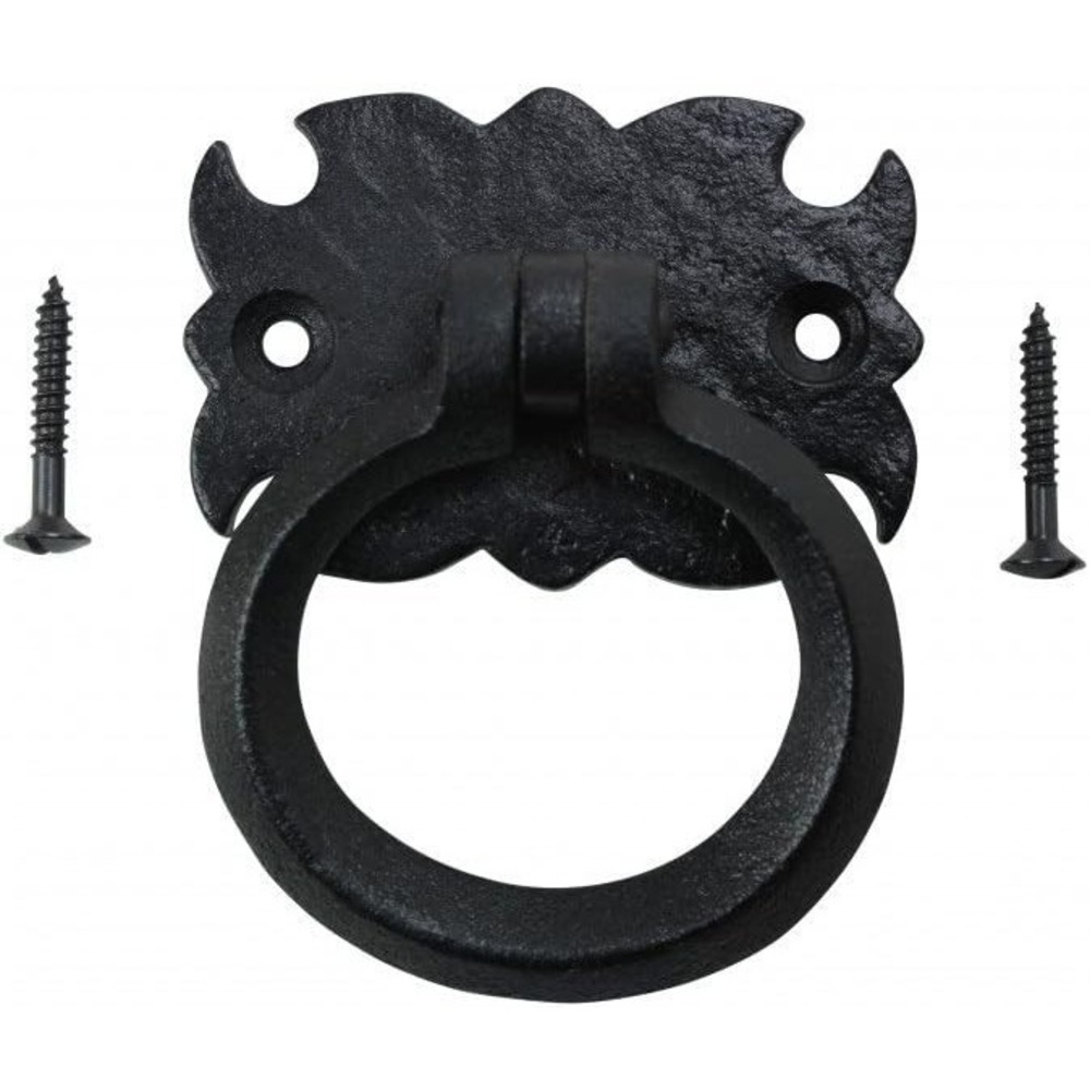 Renovators Supply Wrought Iron Cabinet Handles 3 in Black Drawer Pulls 6 Pack - Picture 6 of 9